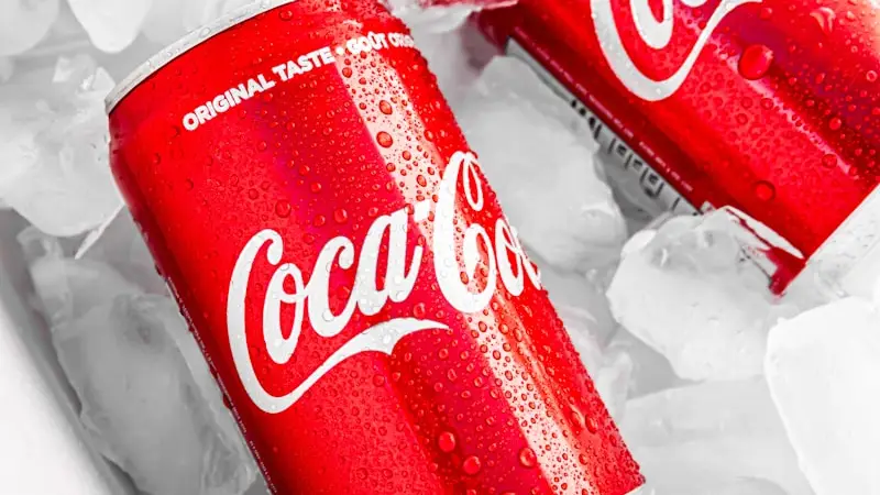 Glass of Coca-Cola with ice