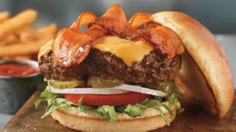 Half-pound grilled steakhouse cheeseburger served with golden fries