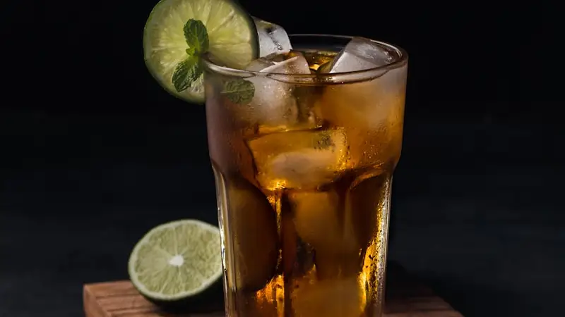 Glass of sweet tea with lemon